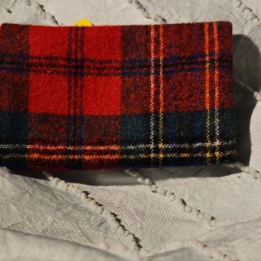Pendleton Blue and Red Plaid Wool Card Holder